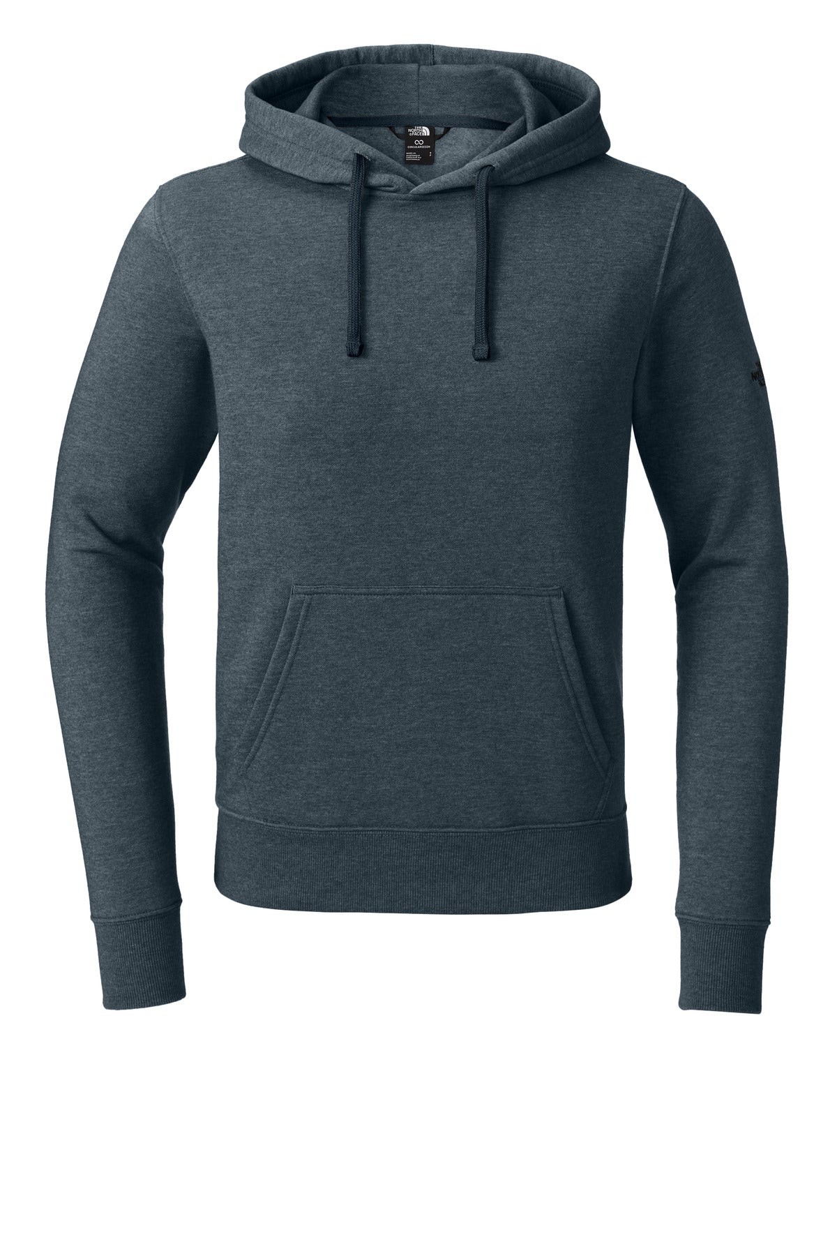 Front View of UrbNvyHt The North Face Sleeve Logo Pullover Hoodie NF0A8AU0