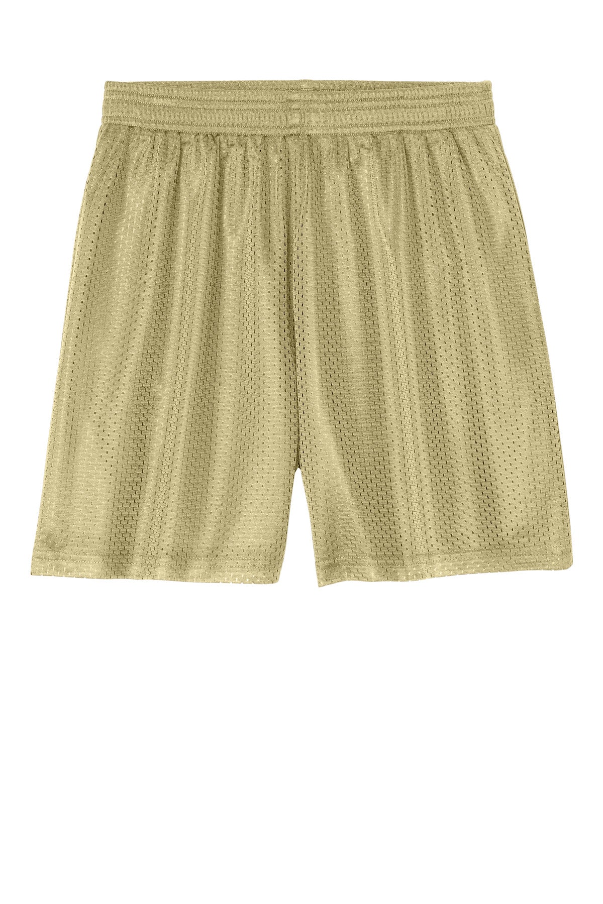 Front View of VegasGold Sport-Tek Youth PosiCharge Mesh 5" Short YST5100