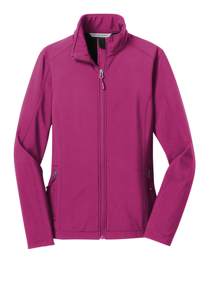 Front View of Very Berry Port Authority Women's Core Soft Shell Jacket. L317