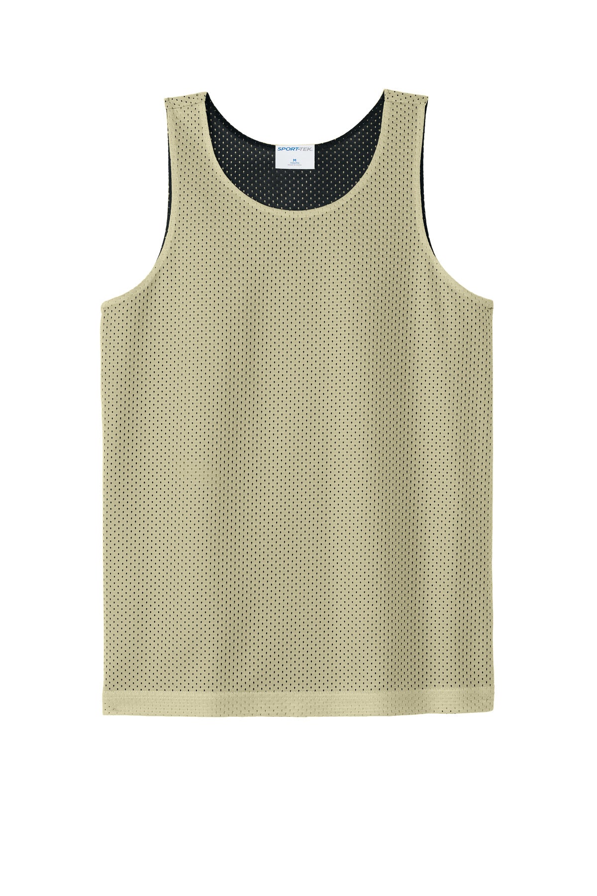 Front View of VgsGld/Blk Sport-Tek Youth PosiCharge Reversible Mesh Tank YST5000