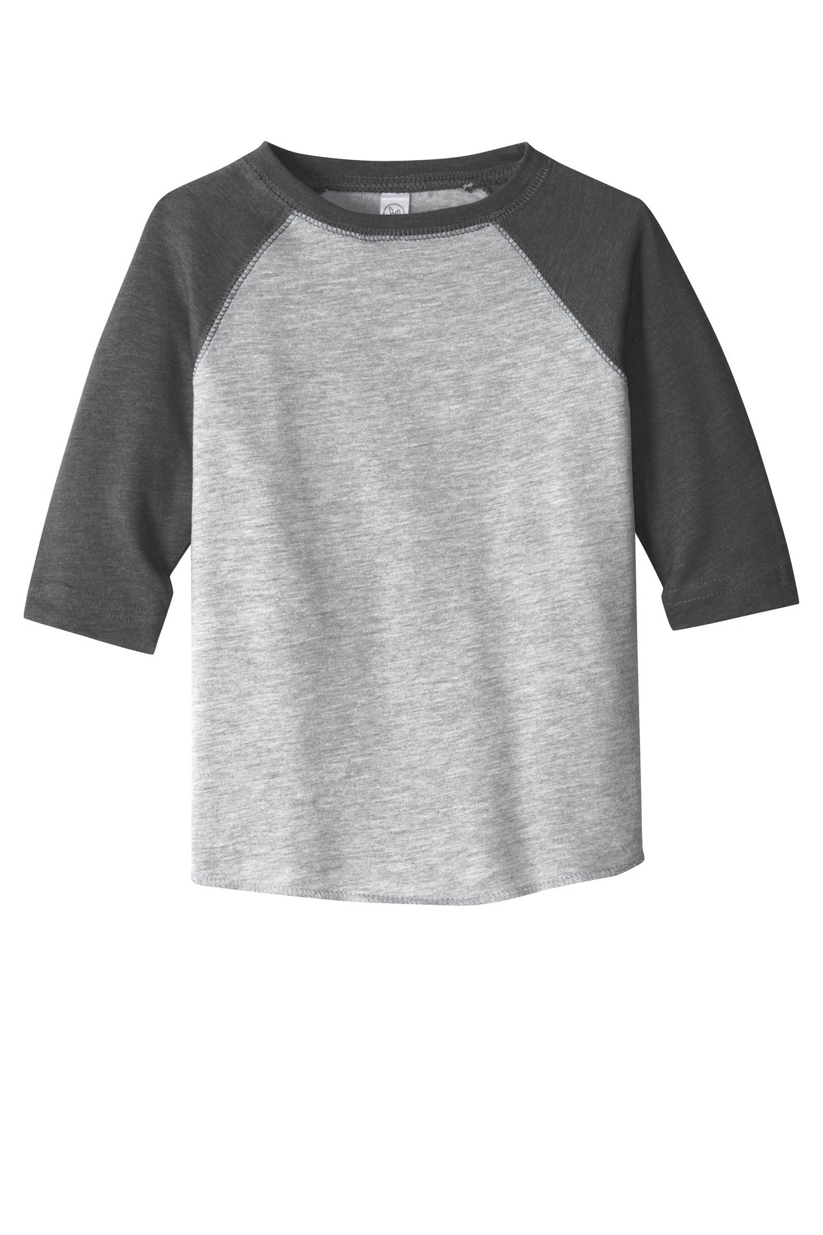 Front View of VH/Vnt Smoke DISCONTINUED Rabbit Skins Toddler Baseball Fine Jersey Tee. RS3330