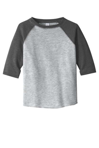 Front View of VH/Vnt Smoke DISCONTINUED Rabbit Skins Toddler Baseball Fine Jersey Tee. RS3330