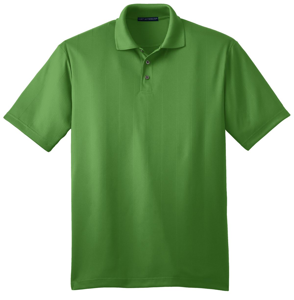 Front View of Vine Green Port Authority Performance Fine Jacquard Polo. K528