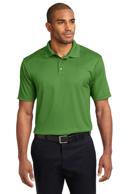 Front View of Vine Green Port Authority Performance Fine Jacquard Polo. K528