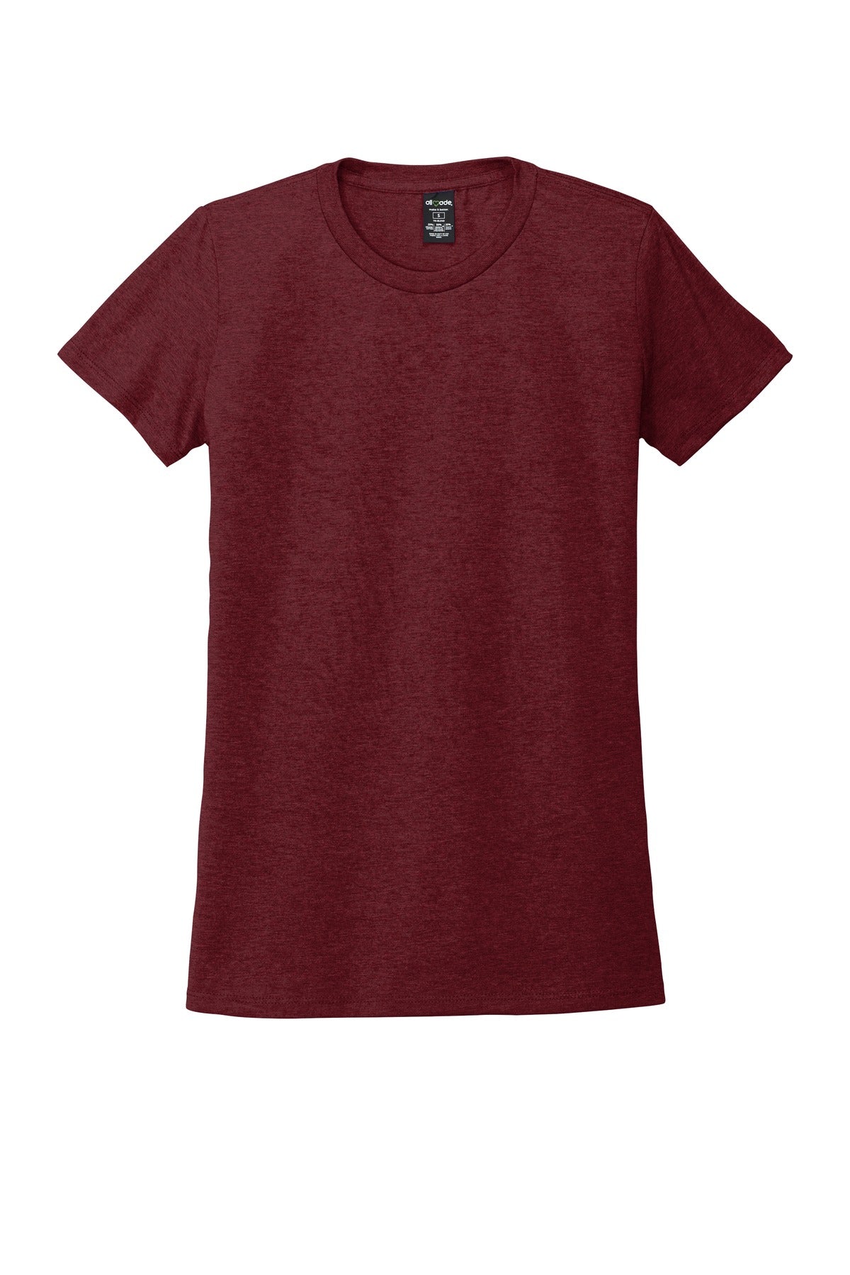 Front View of Vino Red Allmade Women's Tri-Blend Tee AL2008
