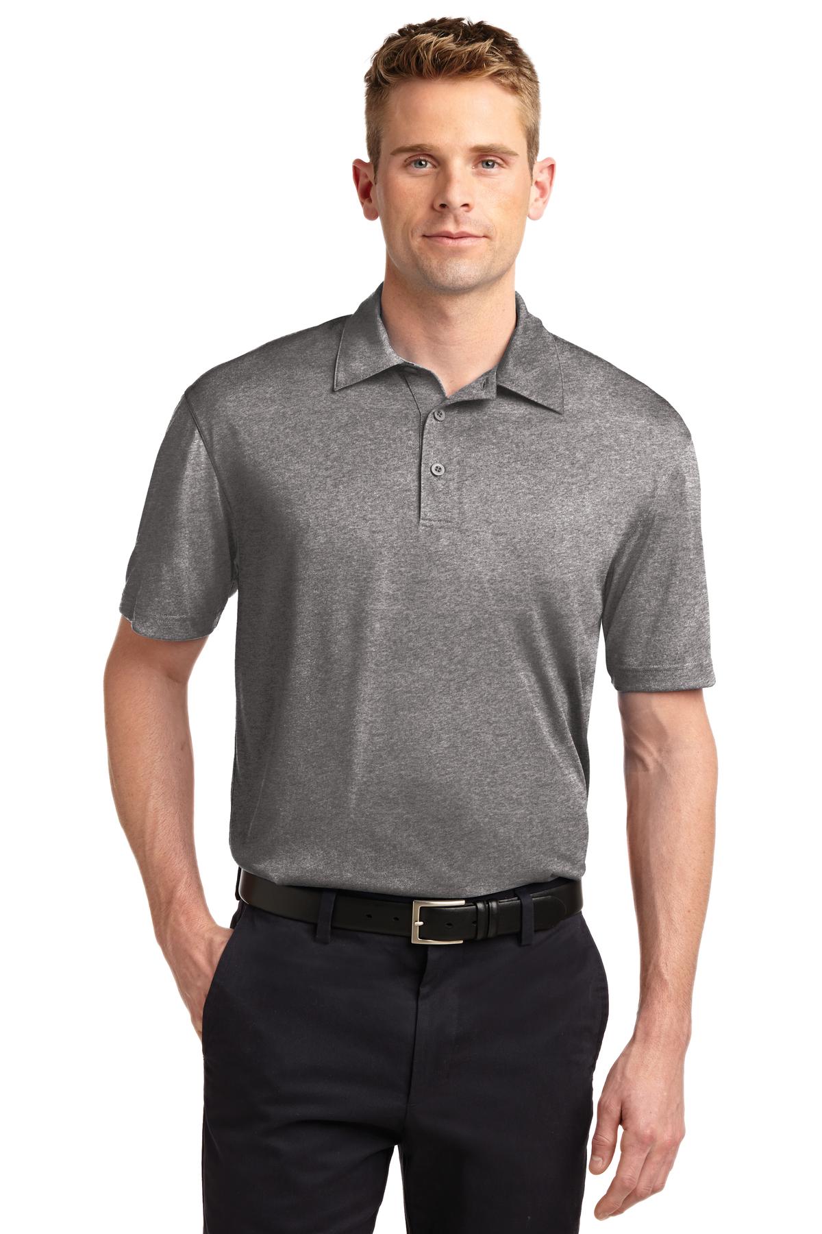 Front View of Vintage Hthr Sport-Tek Heather Contender Polo. ST660