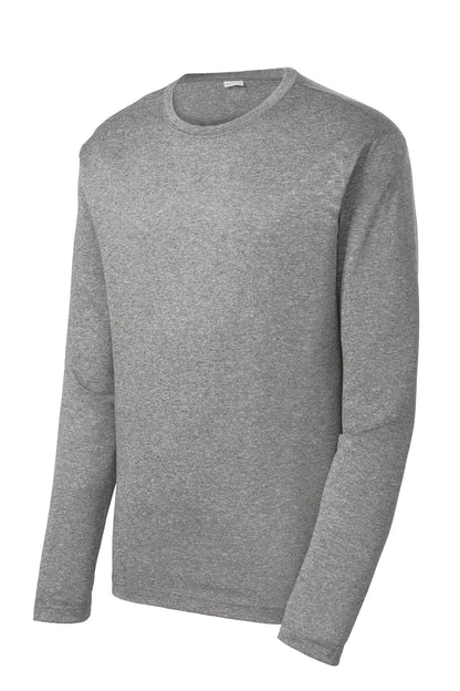 Front View of Vintage Hthr Sport-Tek Long Sleeve Heather Contender Tee. ST360LS