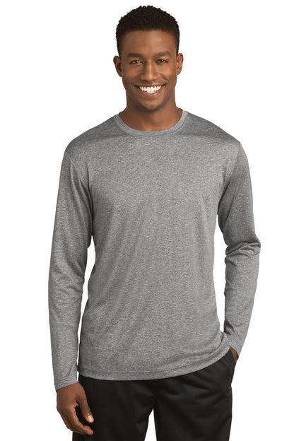 Front View of Vintage Hthr Sport-Tek Long Sleeve Heather Contender Tee. ST360LS