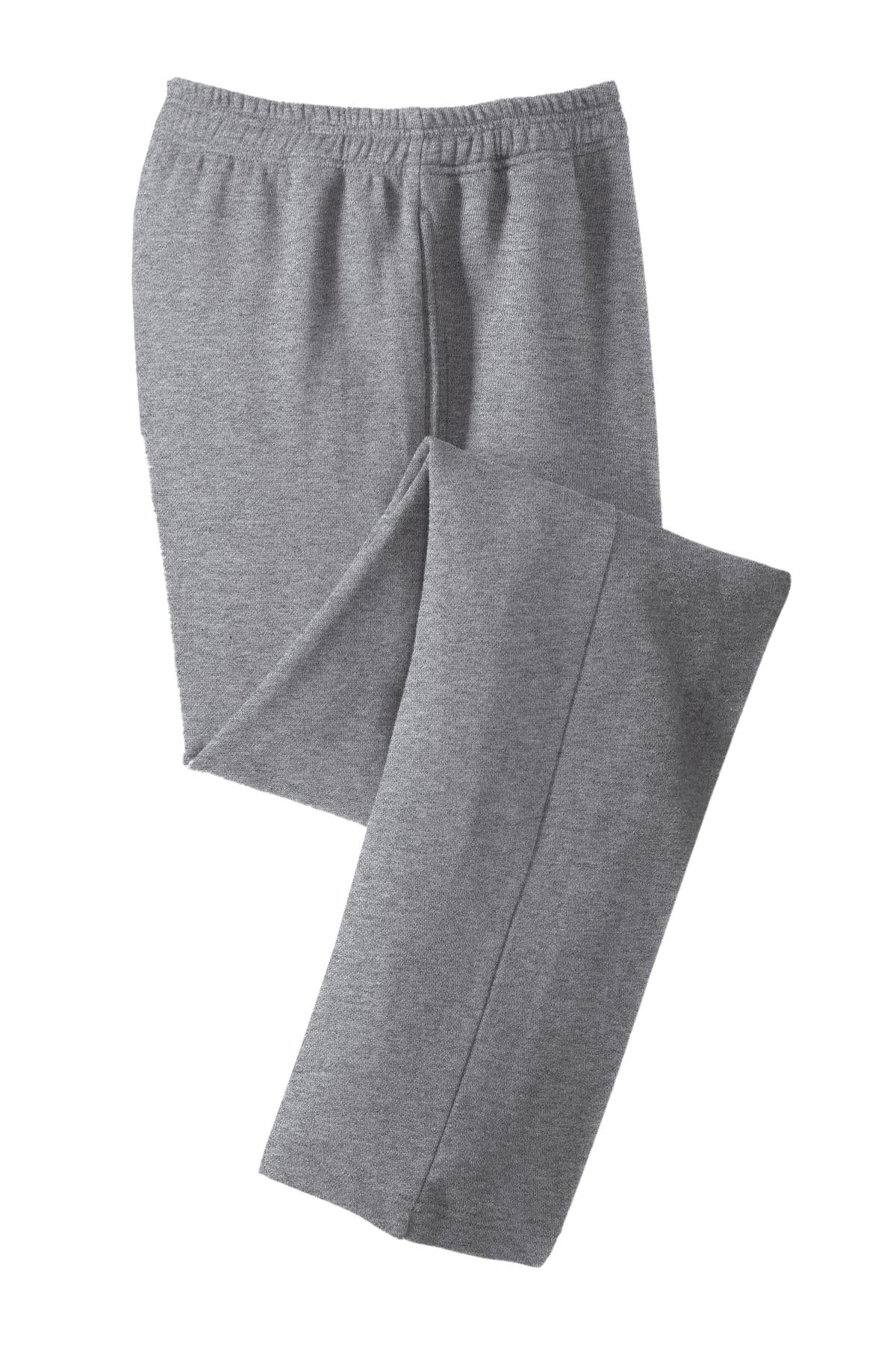 Front View of Vintage Hthr Sport-Tek Open Bottom Sweatpant. ST257