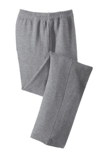 Front View of Vintage Hthr Sport-Tek Open Bottom Sweatpant. ST257