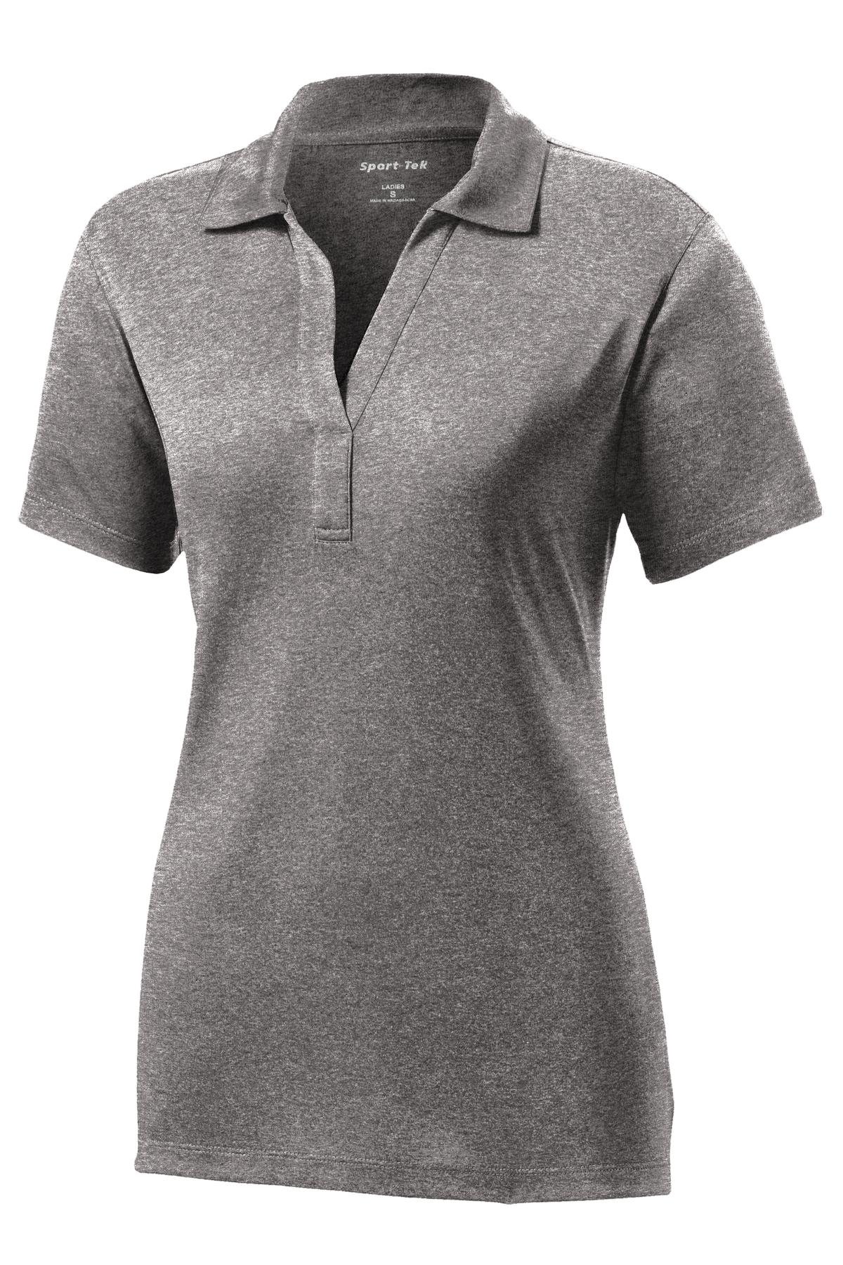 Front View of Vintage Hthr Sport-Tek Women's Heather Contender Polo. LST660