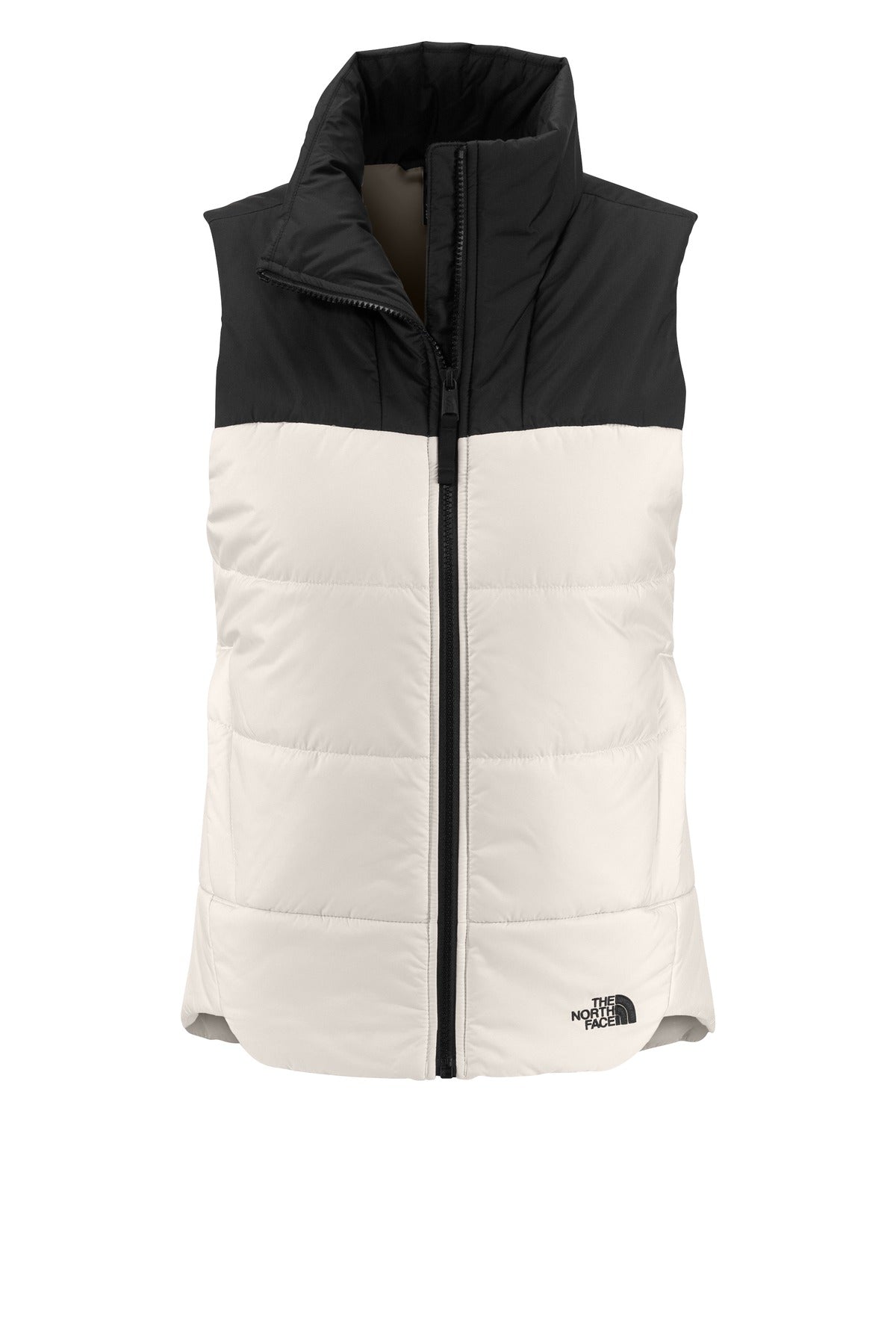 Front View of Vintage White The North Face Women's Everyday Insulated Vest. NF0A529Q