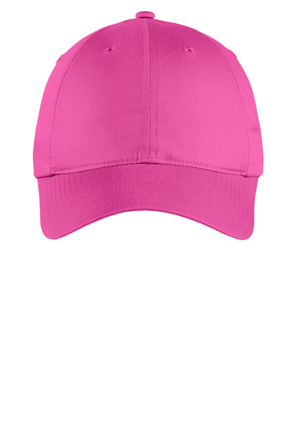 Front View of VividPink Nike Unstructured Cotton/Poly Twill Cap NKFB6449