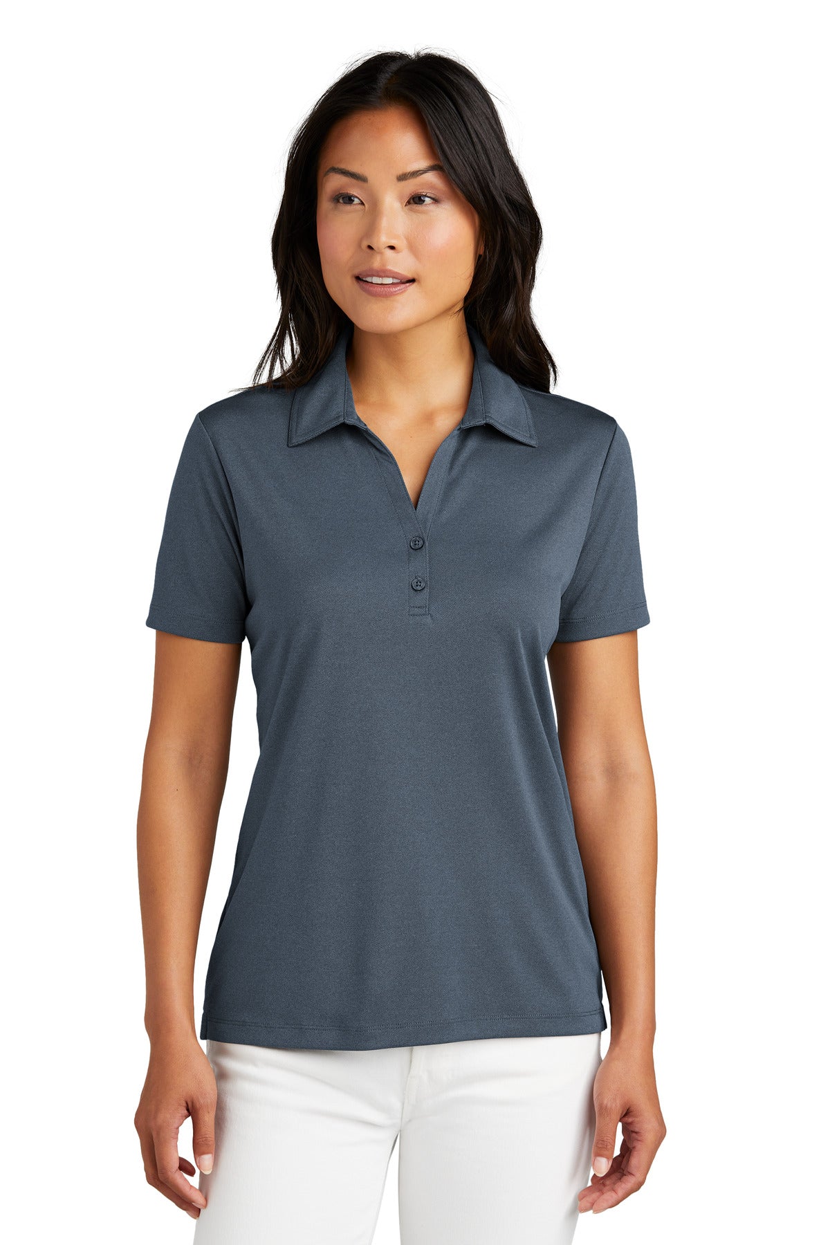 Front View of VtgIdg/Blk TravisMathew Women's Coto Performance Polo TM1WX002