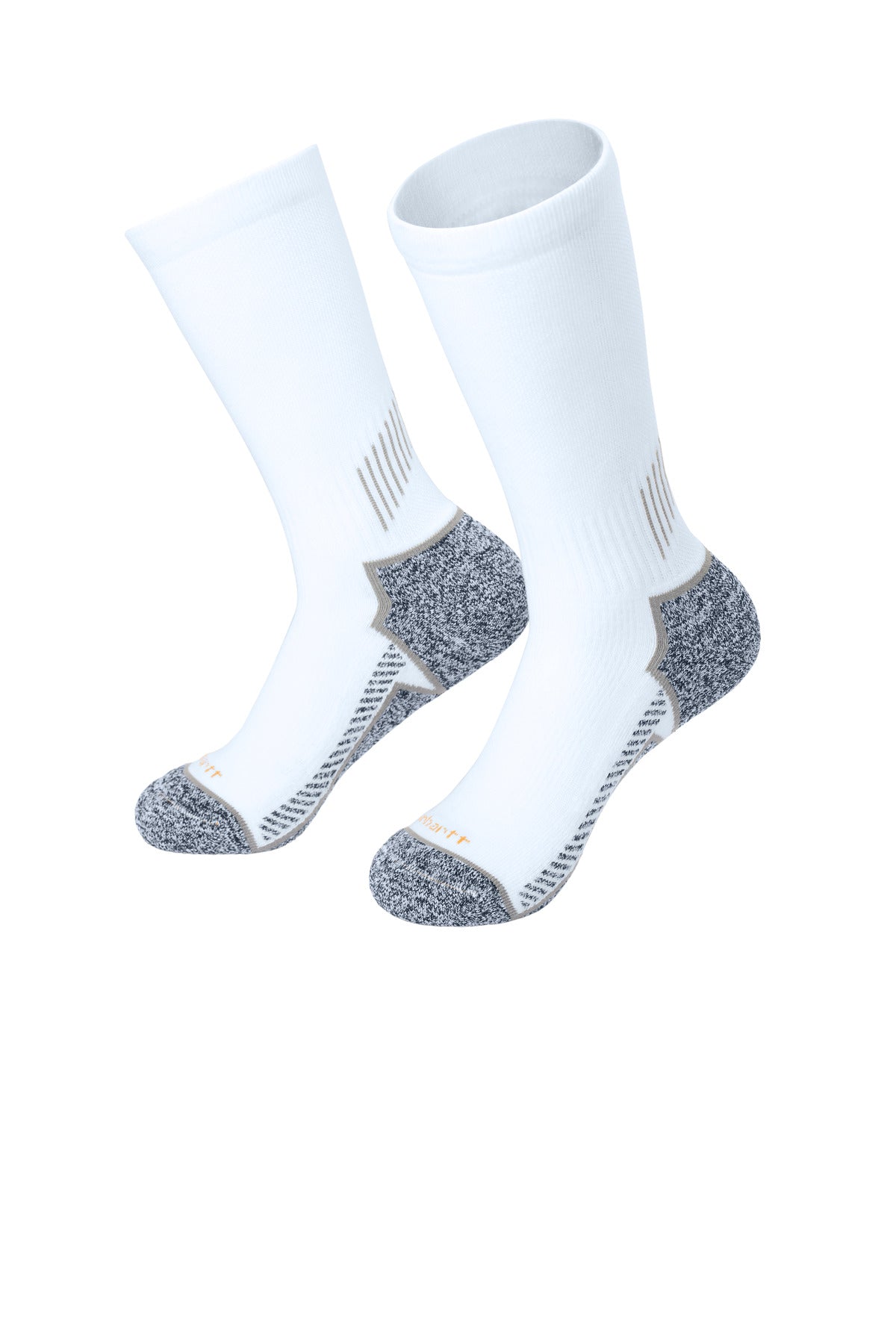 Front View of White Carhartt Force Midweight Crew Sock (3-Pack) CTSC4223