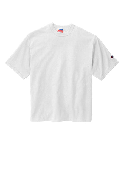 Front View of White Champion Heritage 7-Oz. Jersey Tee T105