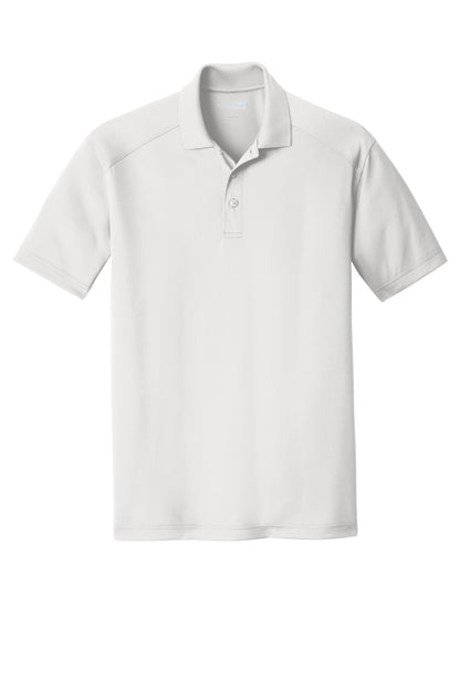 Front View of White CornerStone Select Lightweight Snag-Proof Polo. CS418