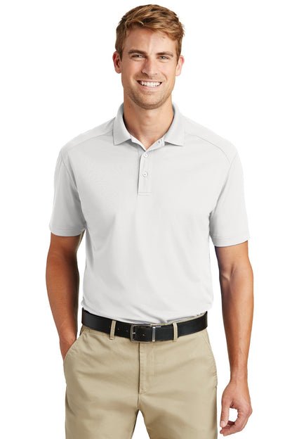 Front View of White CornerStone Select Lightweight Snag-Proof Polo. CS418