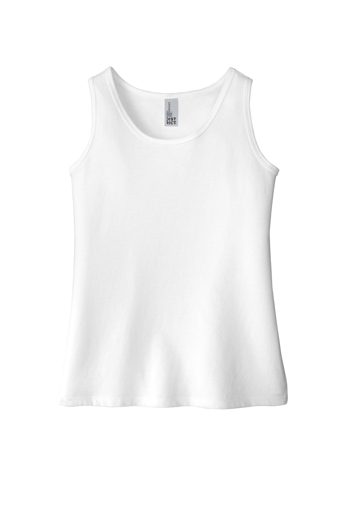 Front View of White District Girls V.I.T. Tank DT6303YG