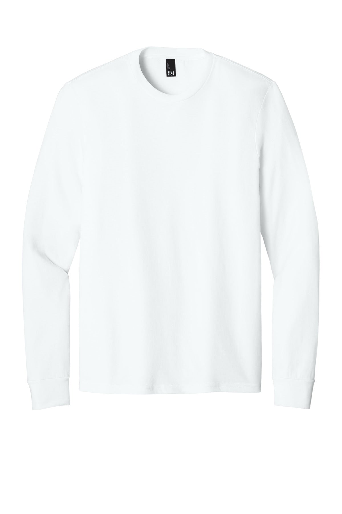 Front View of White District Perfect Tri Long Sleeve Tee . DM132