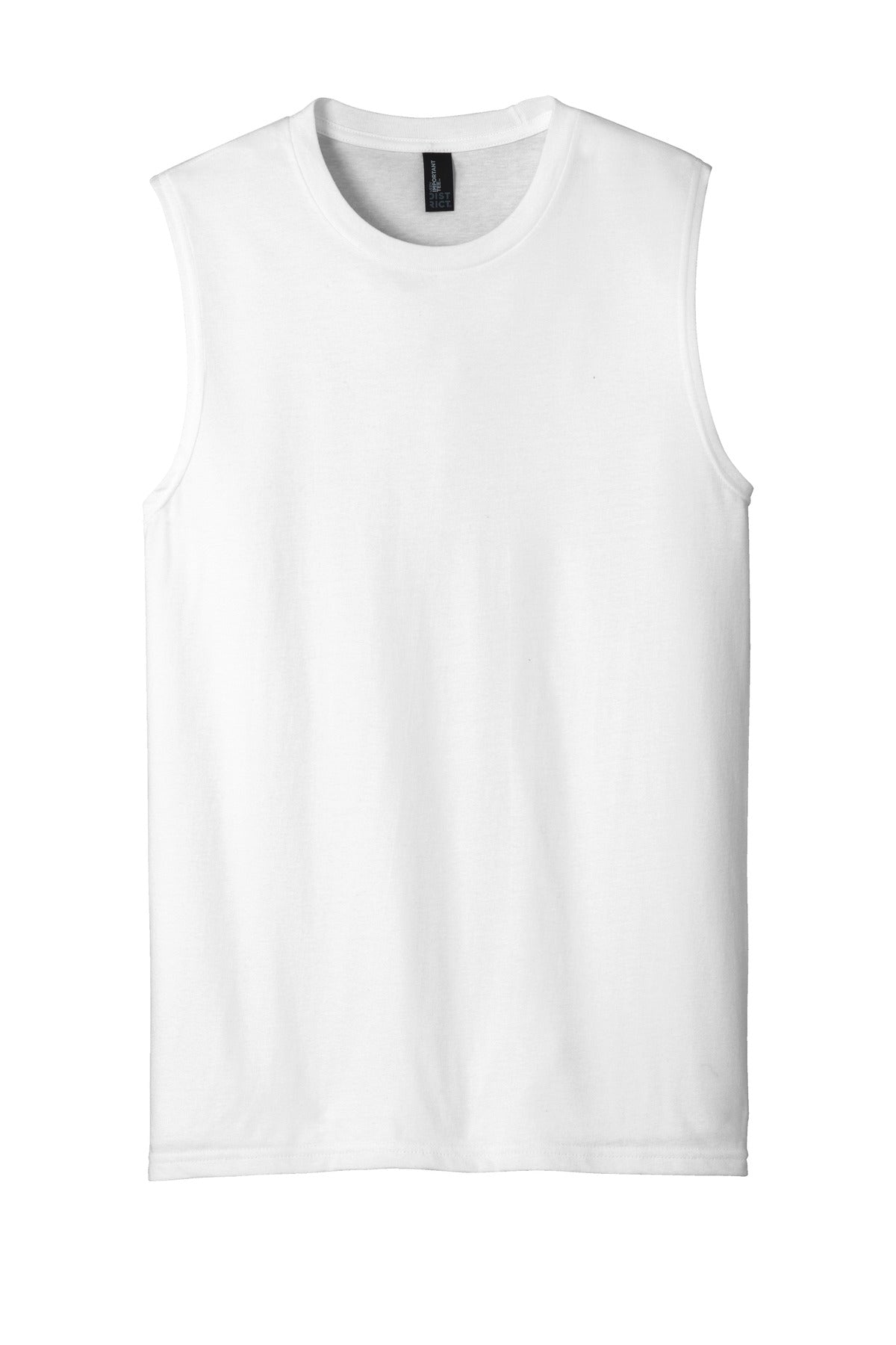 Front View of White District V.I.T Muscle Tank DT6300