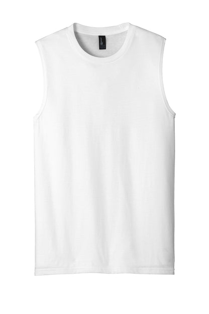 Front View of White District V.I.T Muscle Tank DT6300