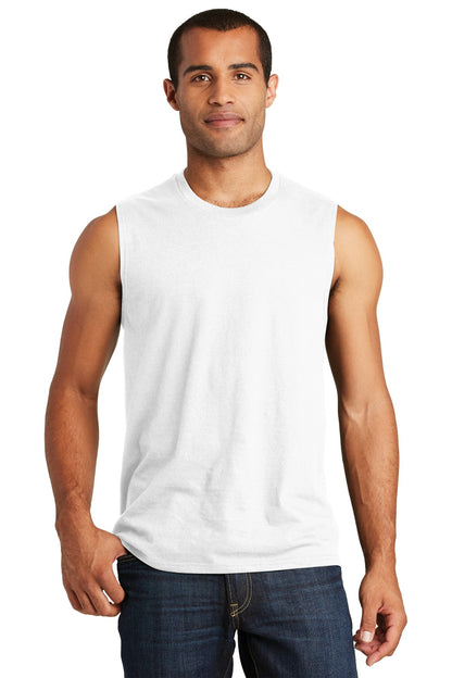 Front View of White District V.I.T Muscle Tank DT6300