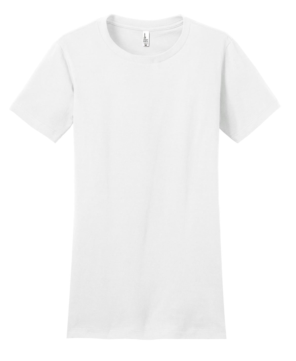 Front View of White District Women's Fitted The Concert Tee DT5001