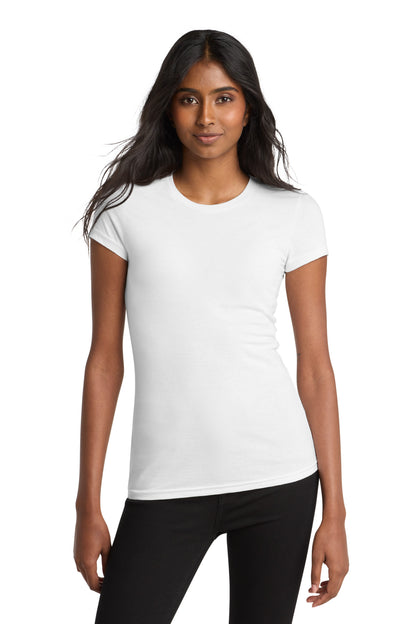 Front View of White District Women's Fitted Very Important Tee . DT6001