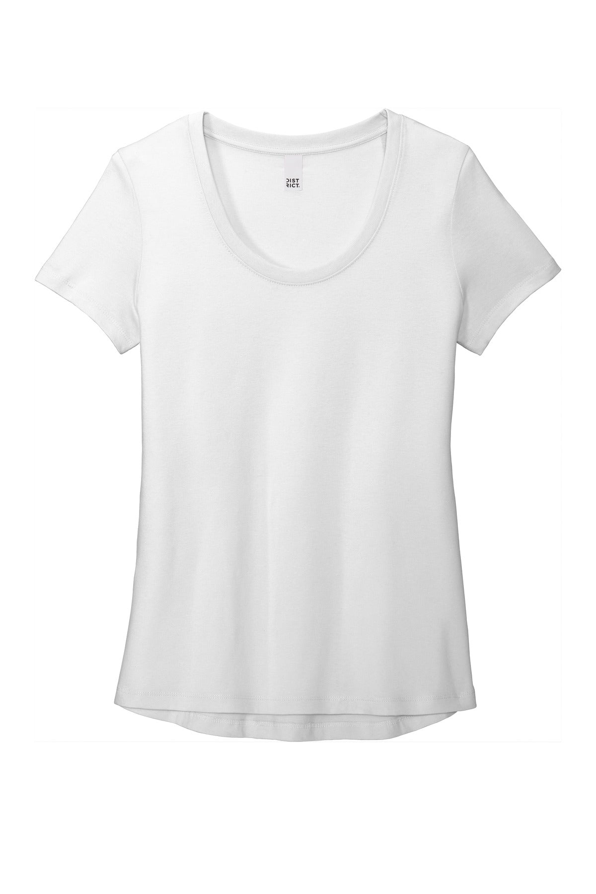 Front View of White District Women's Flex Scoop Neck Tee DT7501
