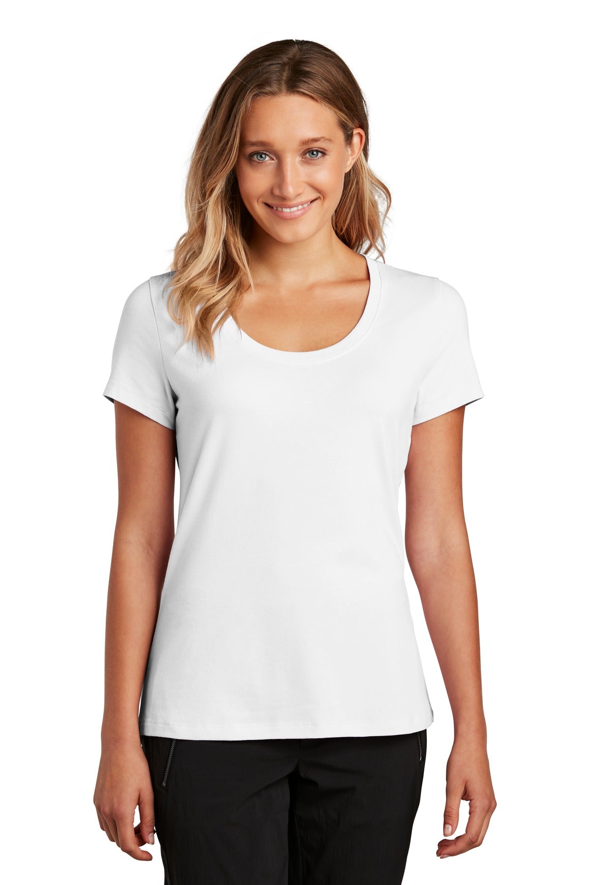 Front View of White District Women's Flex Scoop Neck Tee DT7501