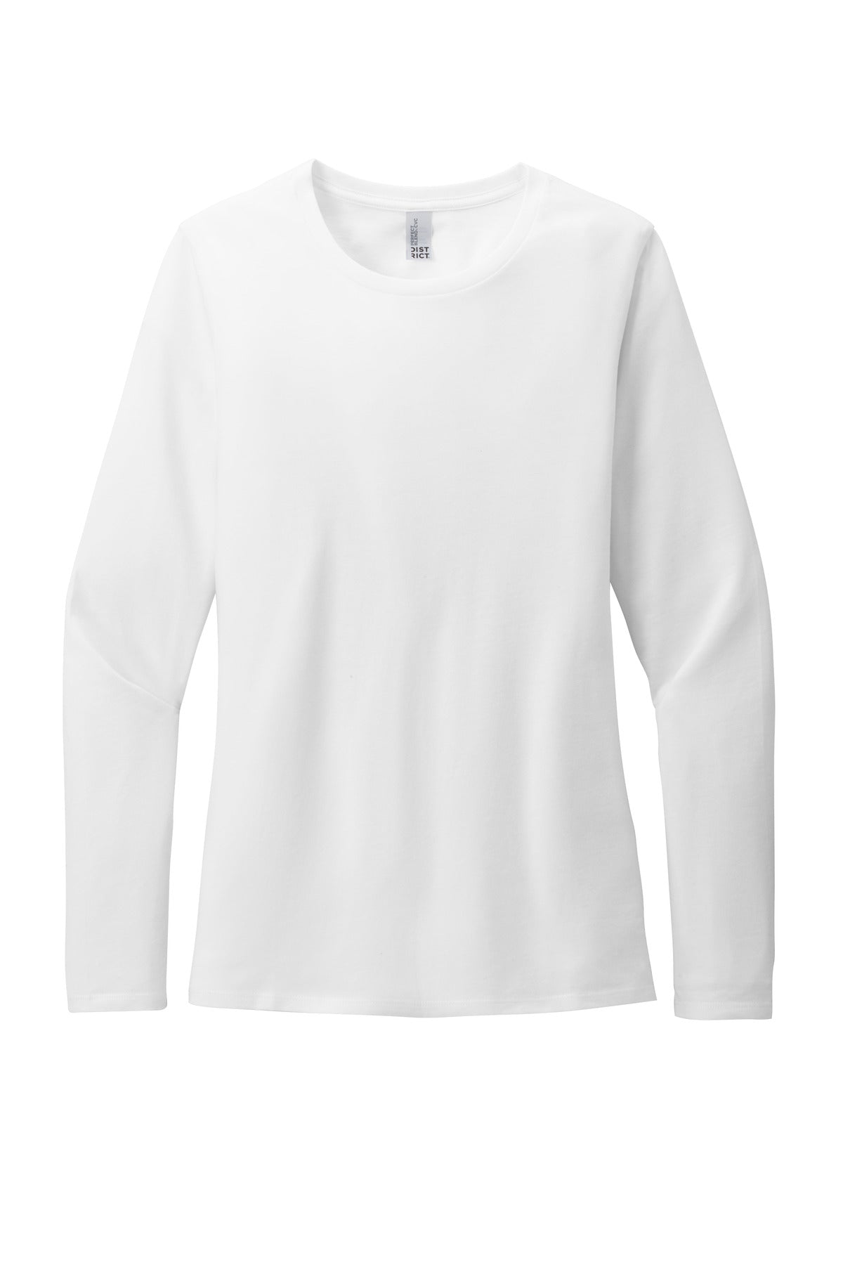 Front View of White District Women's Perfect Blend CVC Long Sleeve Tee DT110