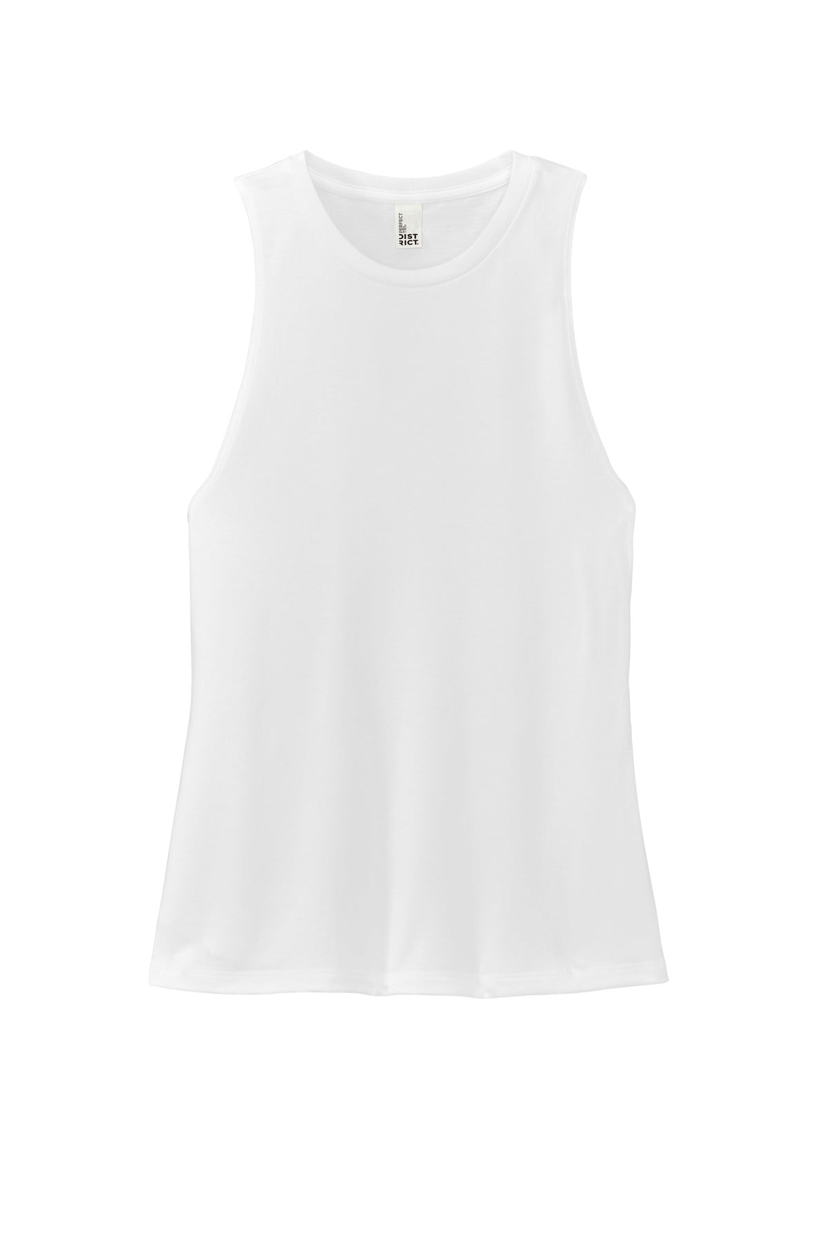 Front View of White District Women's Perfect Tri Muscle Tank DT153