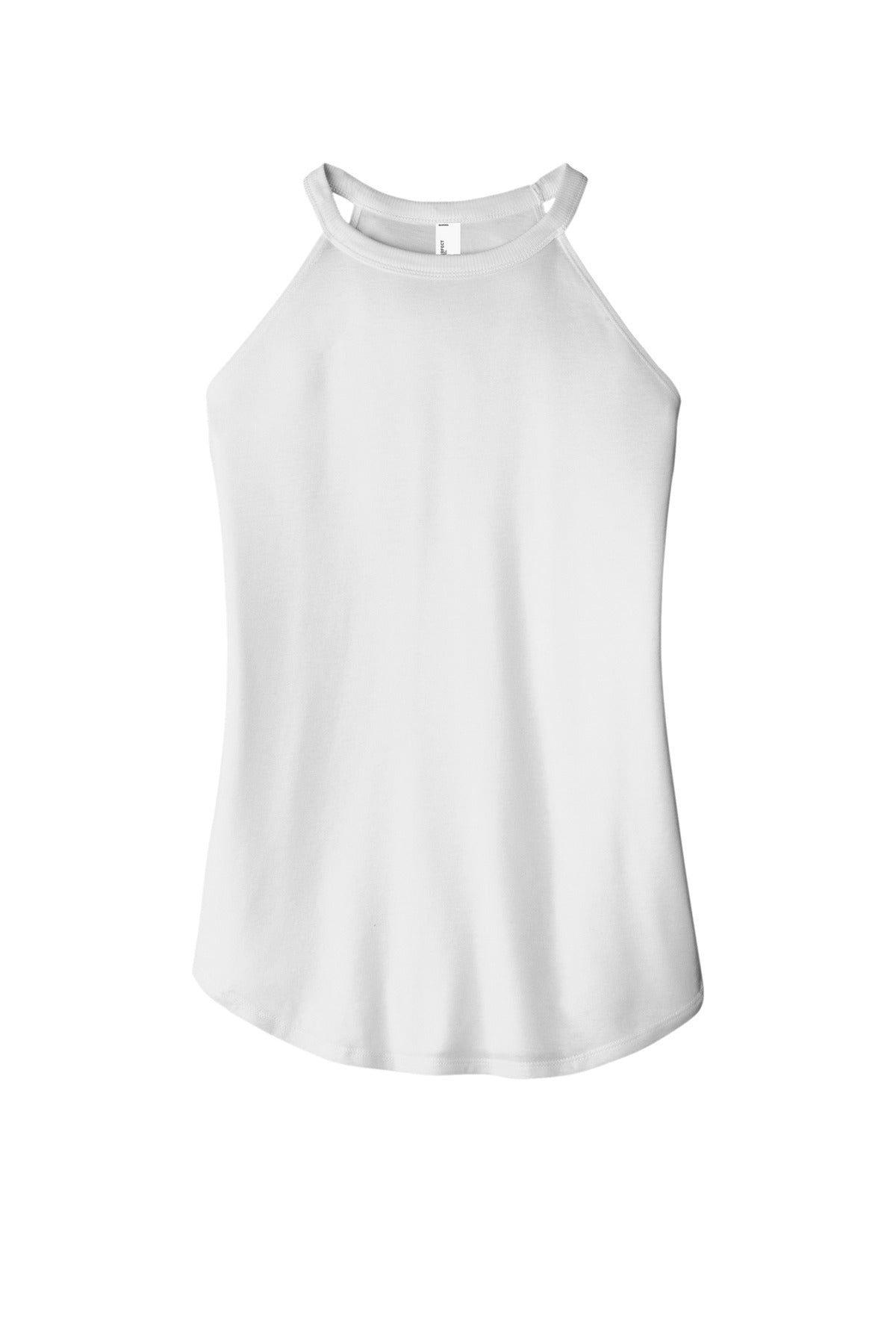 Front View of White District Women's Perfect Tri Rocker Tank. DT137L