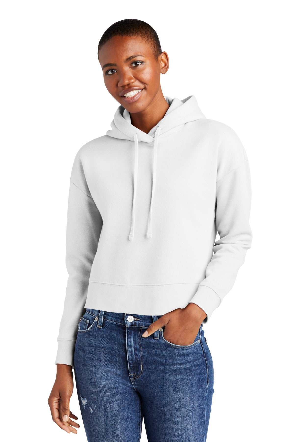 Front View of White District Women's V.I.T. Fleece Hoodie DT6101