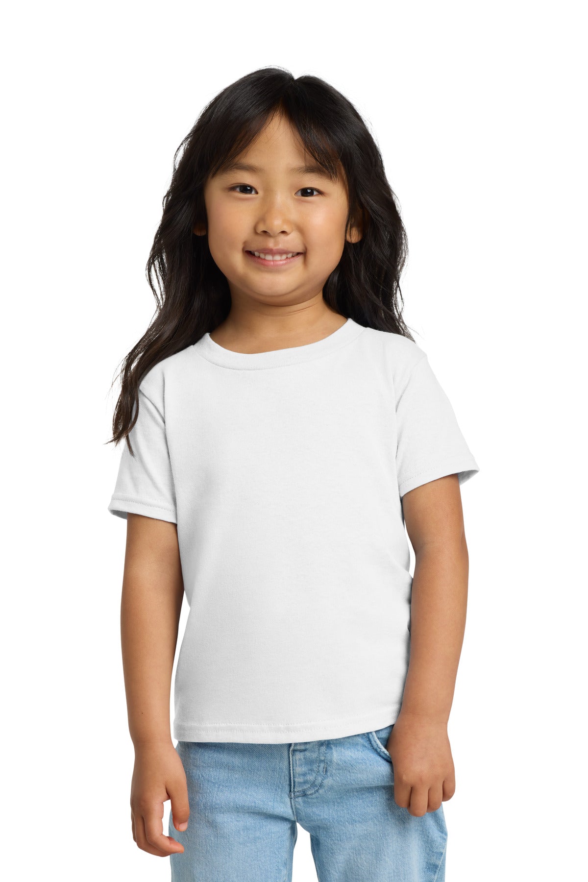 Front View of White Gildan Heavy Cotton Toddler T-Shirt 5100P