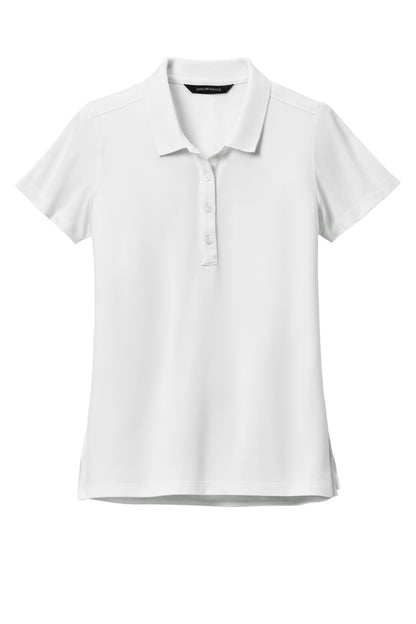 Front View of White Mercer+Mettle Women's Stretch Pique Polo MM1005