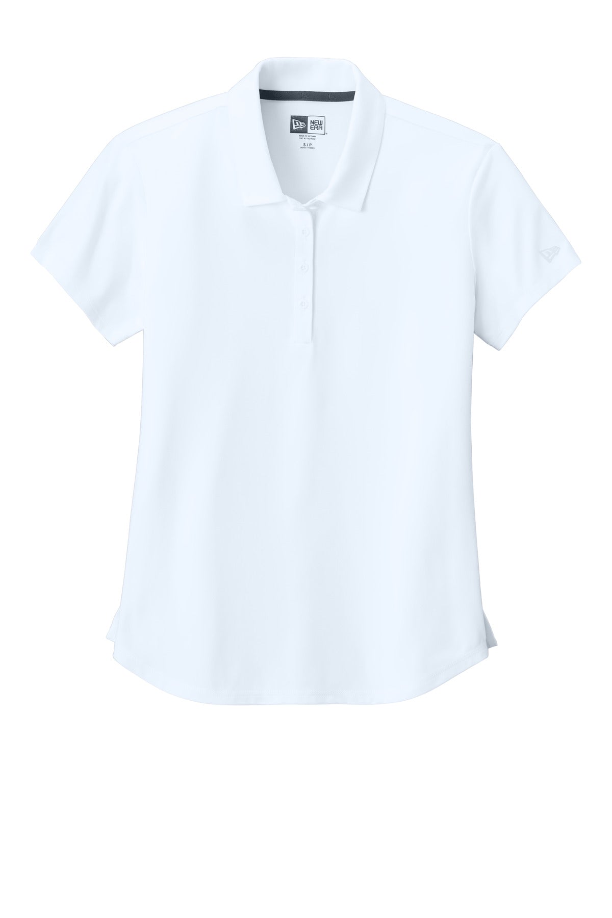 Front View of White New Era Women's Power Polo LNEA225