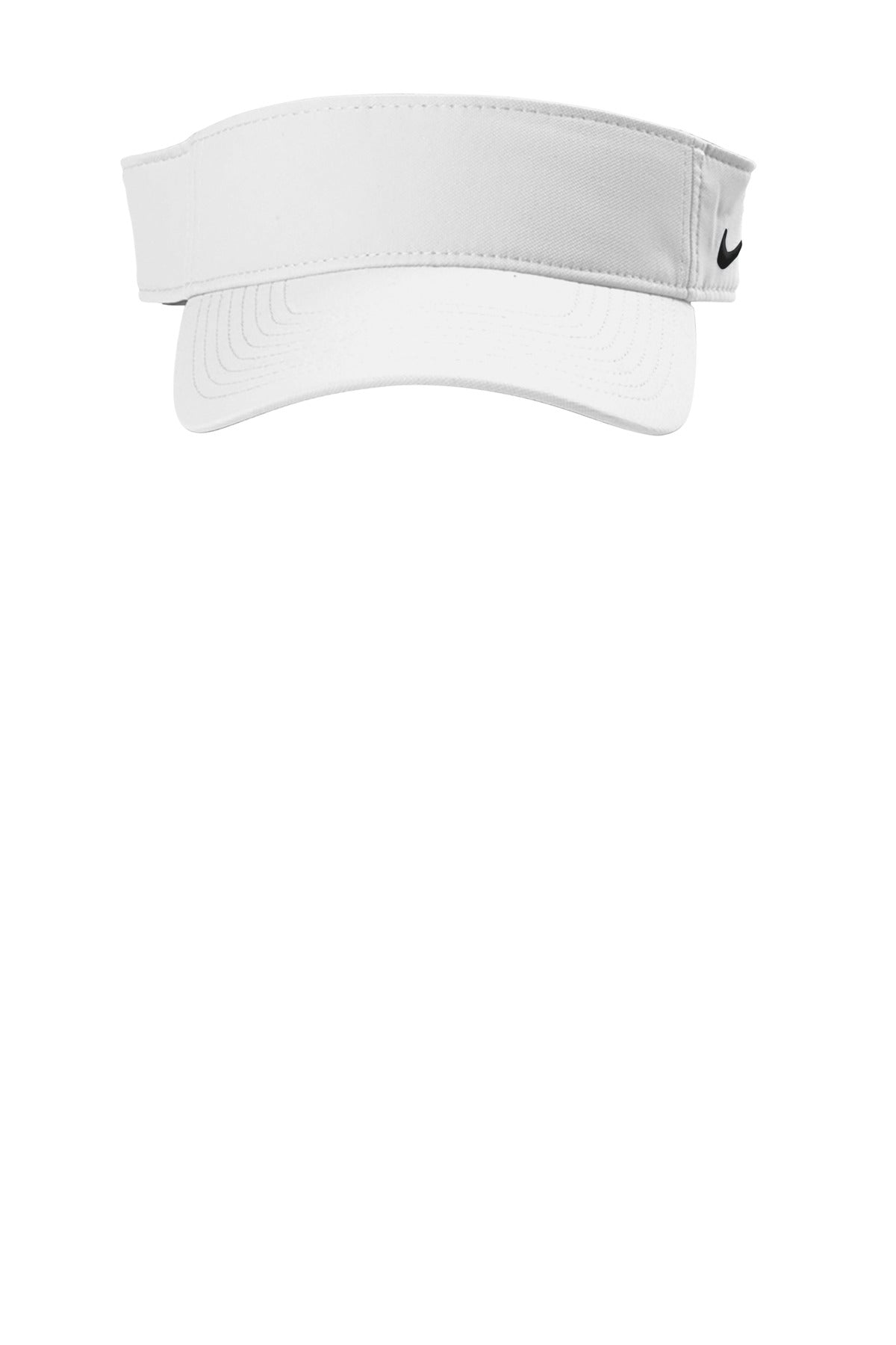 Front View of White Nike Dri-FIT Team Performance Visor NKFB5675