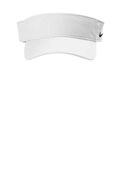 Front View of White Nike Dri-FIT Team Performance Visor NKFB5675