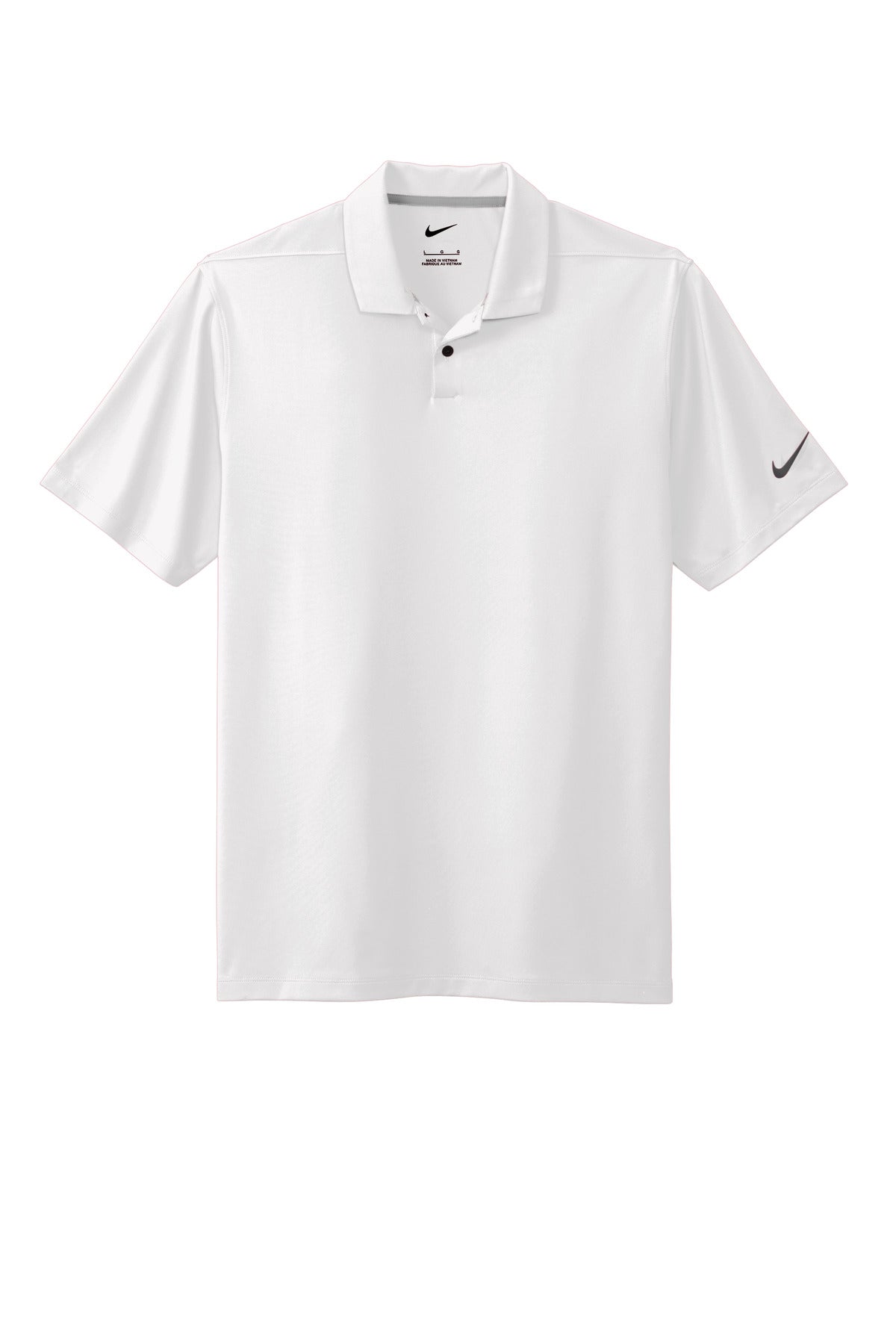 Front View of White Nike Dri-FIT Vapor Polo NKDC2108
