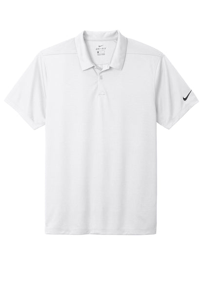 Front View of White Nike Dry Essential Solid Polo NKBV6042