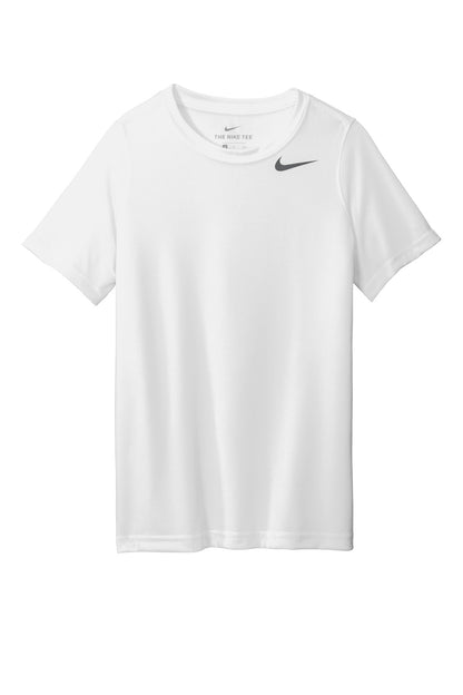 Front View of White Nike Youth Team rLegend Tee DV7317
