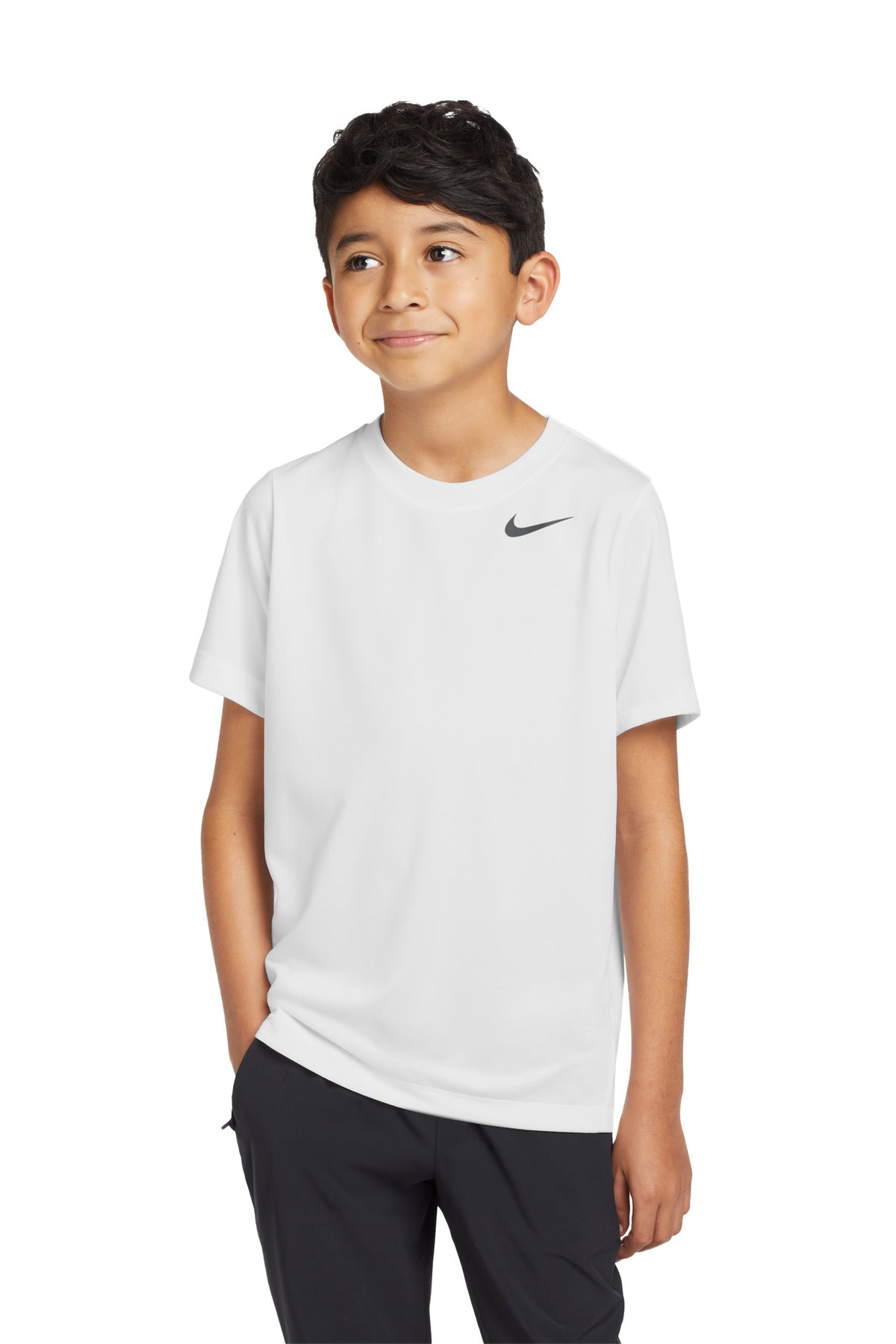 Front View of White Nike Youth Team rLegend Tee DV7317