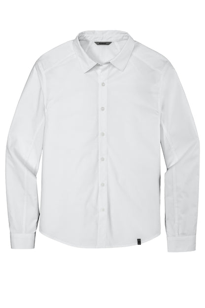 Front View of White OGIO Commuter Woven Shirt. OG1002