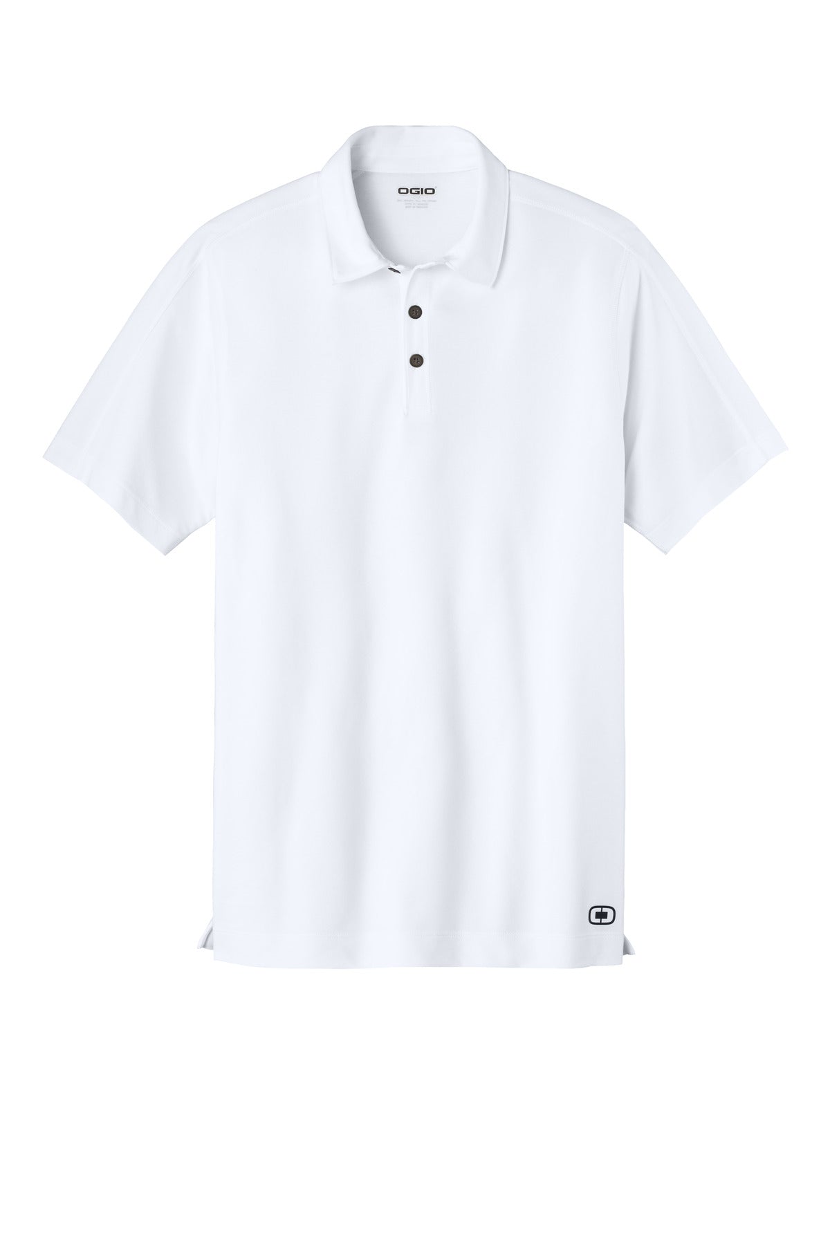 Front View of White OGIO Onyx Polo. OG126