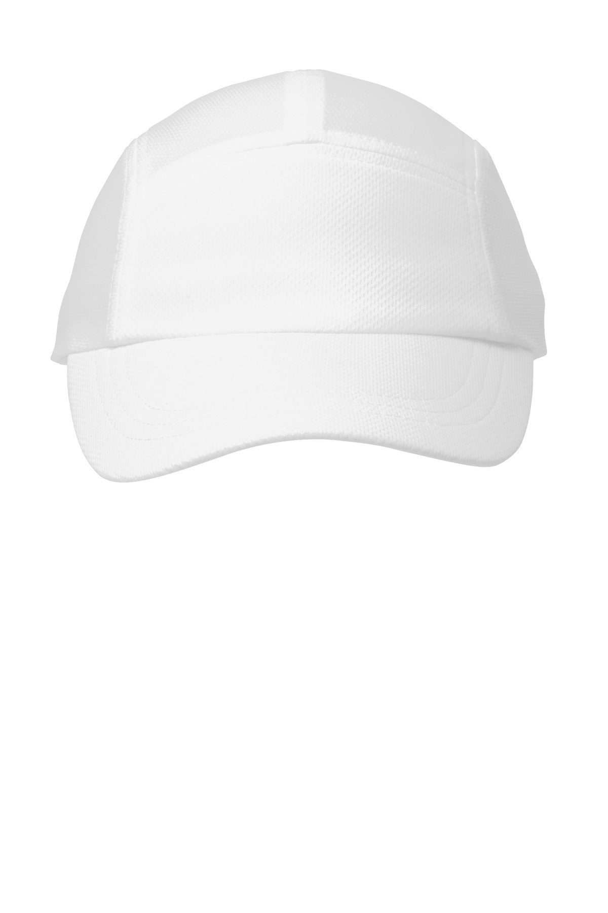 Front View of White OGIO Stride Mesh Cap. OE653