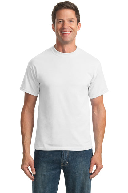 Front View of White Port & Company Tall Core Blend Tee. PC55T