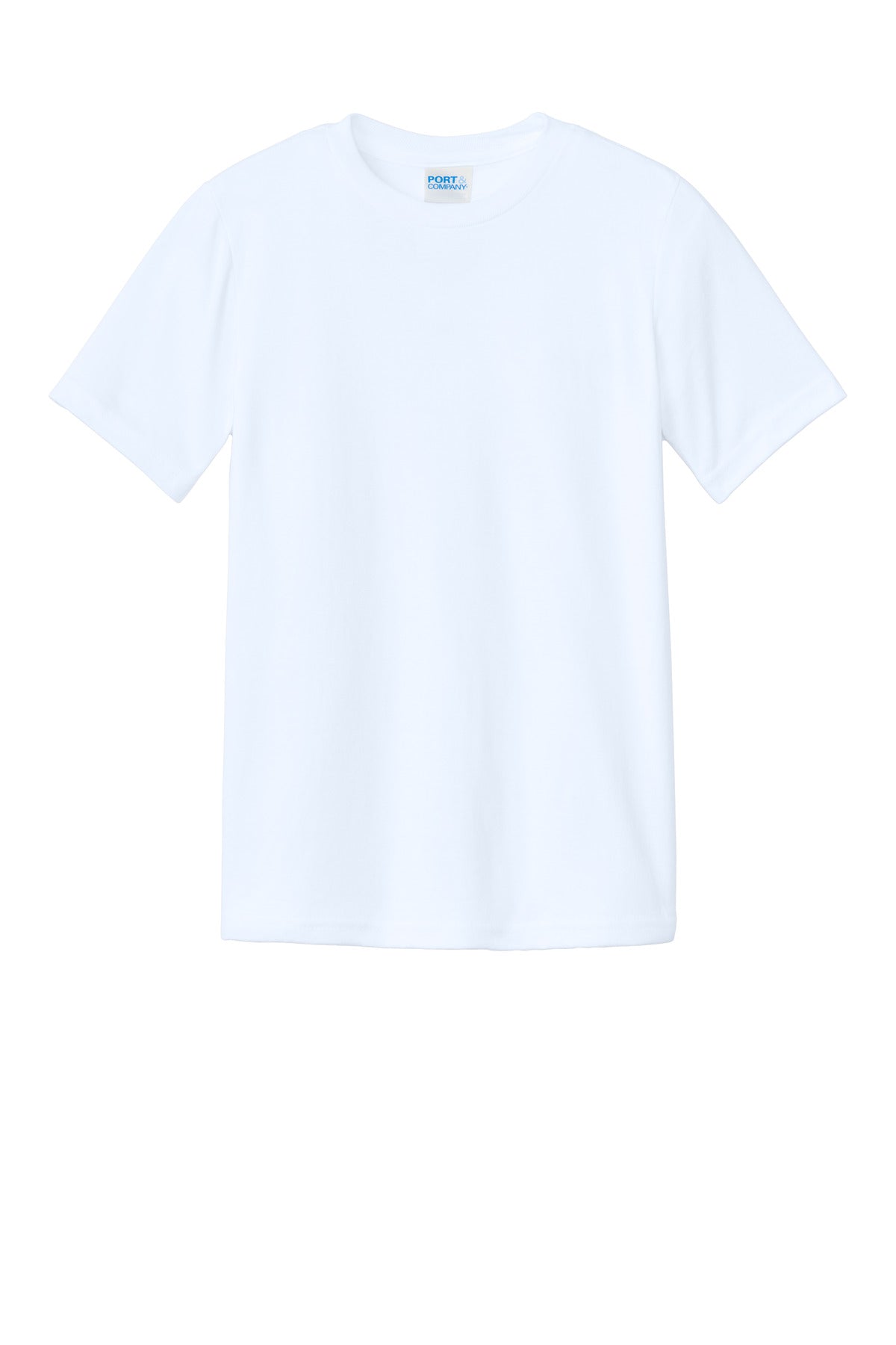 Front View of White Port & Company Youth CVC Tee PC340Y