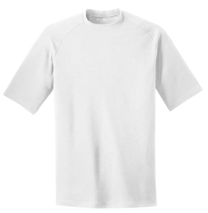 Front View of White Sport-Tek Ultimate Performance Crew. ST700